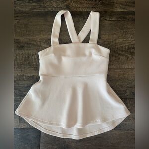 Pink Textured top with Cross Back Straps